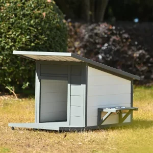 Outdoor Dog house With Food bowl, 4 swivel wheels