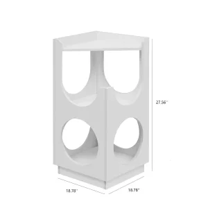 Hollow Design Multifunctional Double-Layer Cat Station for Living Room Bedroom, Cat house, Cat Nest, Creamy White, 13.78"*13.78"*27.56"